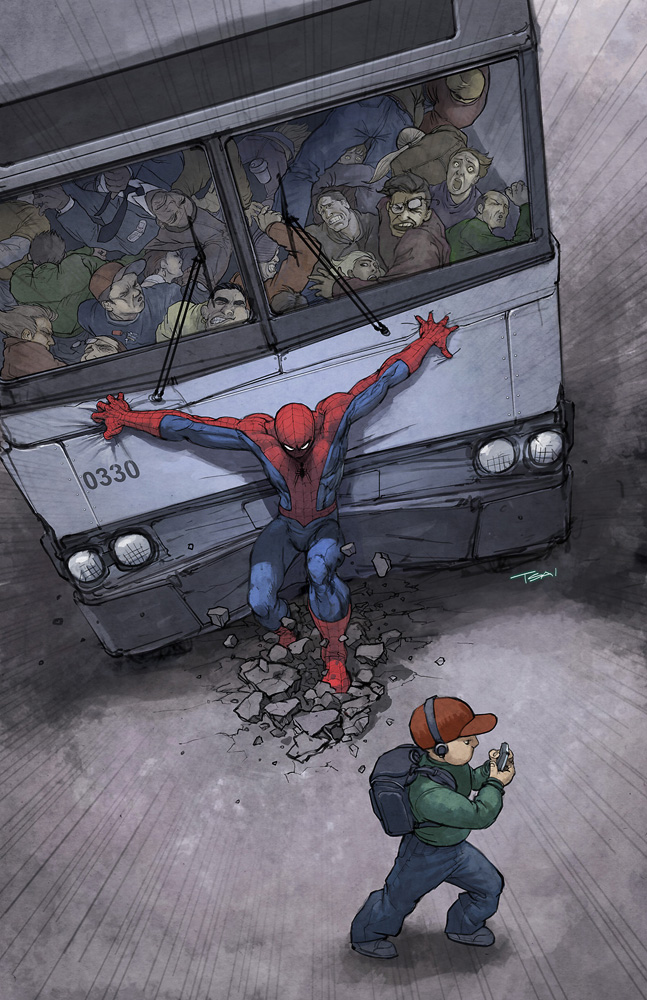 Spider-Man saves child Blank Meme Template