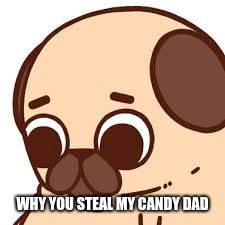 why you do dis dad | WHY YOU STEAL MY CANDY DAD | image tagged in why you do dis dad | made w/ Imgflip meme maker