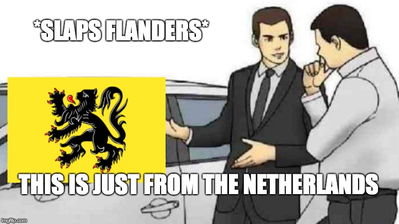 Car Salesman Slaps Roof Of Car | *SLAPS FLANDERS*; THIS IS JUST FROM THE NETHERLANDS | image tagged in memes,car salesman slaps roof of car | made w/ Imgflip meme maker