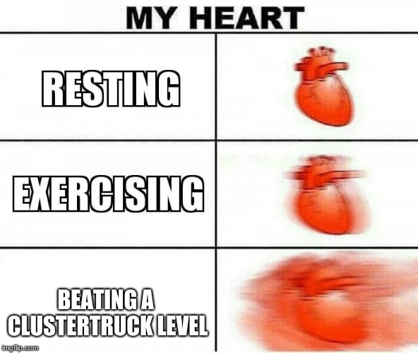 MY HEART | BEATING A CLUSTERTRUCK LEVEL | image tagged in my heart | made w/ Imgflip meme maker