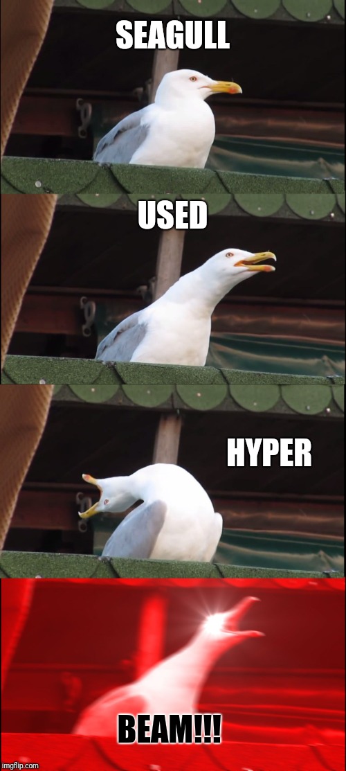 Inhaling Seagull Meme | SEAGULL USED HYPER BEAM!!! | image tagged in memes,inhaling seagull | made w/ Imgflip meme maker