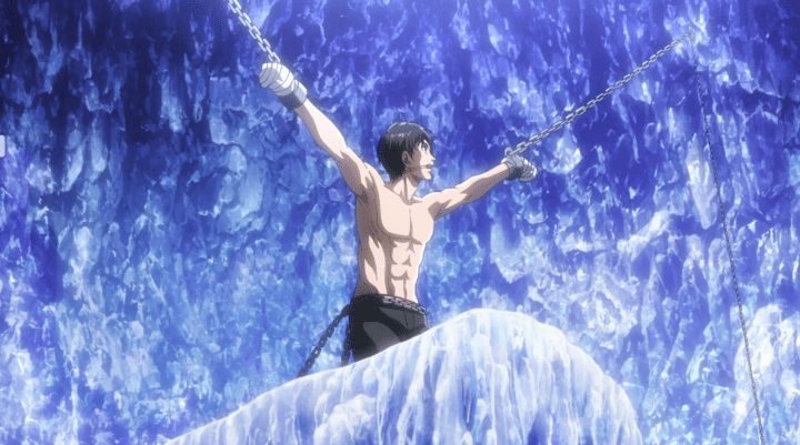 High Quality Eren chained up Blank Meme Template