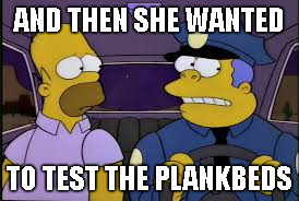 AND THEN SHE WANTED TO TEST THE PLANKBEDS | made w/ Imgflip meme maker