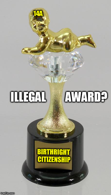 #A14 Birthright Citizenship - Illegal Immigration Awards guaranteed by 14th AMENDMENT? WTF?? The Drama Unfolds... SCOTUS Says: | 14A; ILLEGAL         AWARD? BIRTHRIGHT CITIZENSHIP | image tagged in illegal immigration,star citizen,caravan,coming to america,happy birthday,academy awards | made w/ Imgflip meme maker