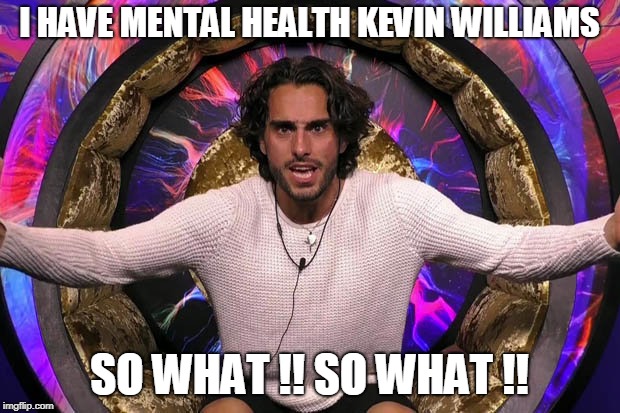 I HAVE MENTAL HEALTH KEVIN WILLIAMS; SO WHAT !! SO WHAT !! | image tagged in lewis flanagan | made w/ Imgflip meme maker