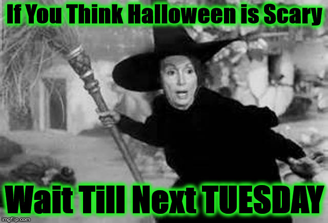 witch | If You Think Halloween is Scary; Wait Till Next TUESDAY | image tagged in witch | made w/ Imgflip meme maker