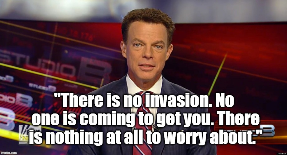 You can always leave the cult. | "There is no invasion. No one is coming to get you. There is nothing at all to worry about." | image tagged in trump,invasion,caravan,mexico,latinos | made w/ Imgflip meme maker