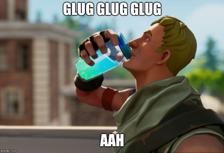 Fortnite the frog | GLUG GLUG GLUG AAH | image tagged in fortnite the frog | made w/ Imgflip meme maker