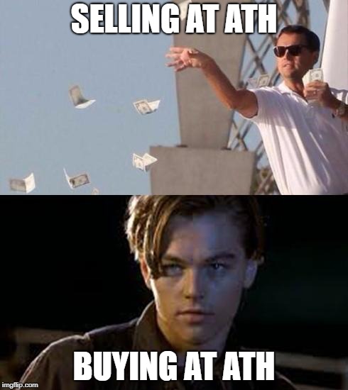 rich and poor | SELLING AT ATH; BUYING AT ATH | image tagged in rich and poor | made w/ Imgflip meme maker