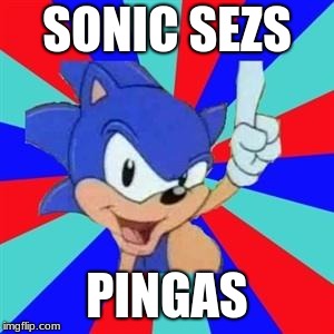 Sonic sez | SONIC SEZS; PINGAS | image tagged in sonic sez | made w/ Imgflip meme maker