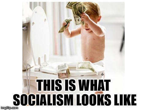 THIS IS WHAT SOCIALISM LOOKS LIKE | image tagged in flushing money | made w/ Imgflip meme maker