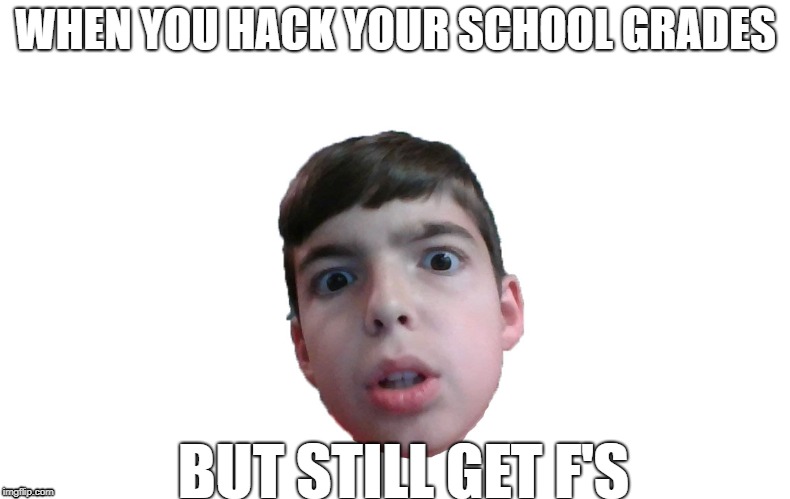 School Hacker Boi | WHEN YOU HACK YOUR SCHOOL GRADES; BUT STILL GET F'S | image tagged in memes,school,hacking | made w/ Imgflip meme maker