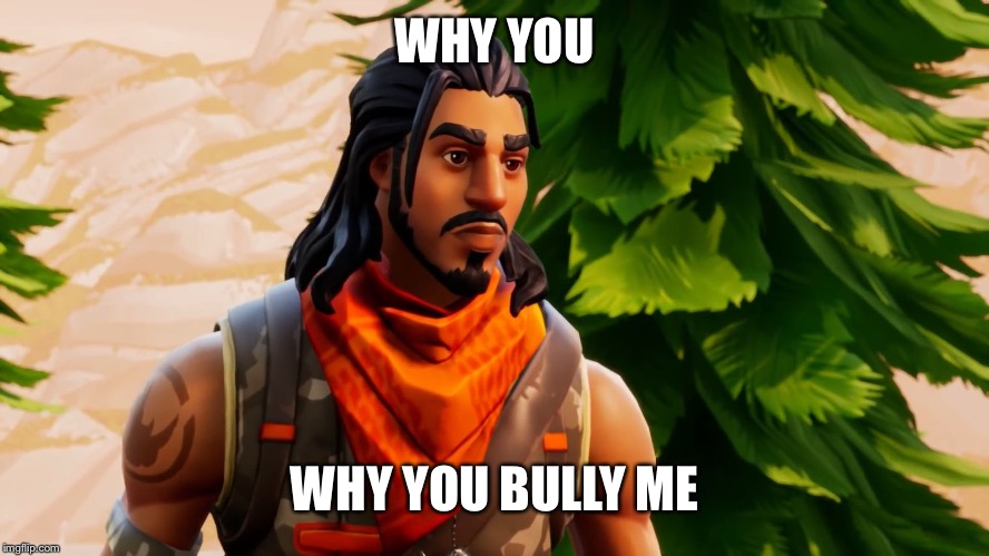 WHY YOU WHY YOU BULLY ME | image tagged in default skin | made w/ Imgflip meme maker
