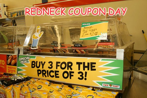 Y'oall hurry down now whilst thay ...uhh feysh are a-jumpin' | REDNECK COUPON DAY | image tagged in redneck,coupon day | made w/ Imgflip meme maker
