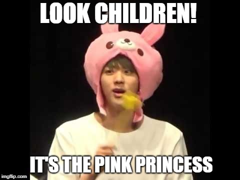BTS memes |  LOOK CHILDREN! IT'S THE PINK PRINCESS | image tagged in bts memes | made w/ Imgflip meme maker