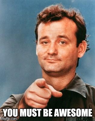 Bill Murray You're Awesome | YOU MUST BE AWESOME | image tagged in bill murray you're awesome | made w/ Imgflip meme maker