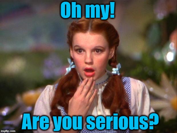 Dorothy | Oh my! Are you serious? | image tagged in dorothy | made w/ Imgflip meme maker