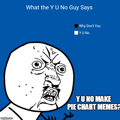 Y U No Guy, Y U No Stay Where U Belong? Y U NOvember, a socrates and punman21 event | Y U NO MAKE PIE CHART MEMES? | image tagged in memes,pie charts,funny,y u no,y u november | made w/ Imgflip meme maker