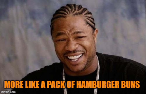 Yo Dawg Heard You Meme | MORE LIKE A PACK OF HAMBURGER BUNS | image tagged in memes,yo dawg heard you | made w/ Imgflip meme maker