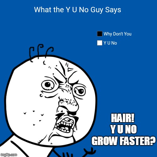 HAIR! Y U NO GROW FASTER? | made w/ Imgflip meme maker