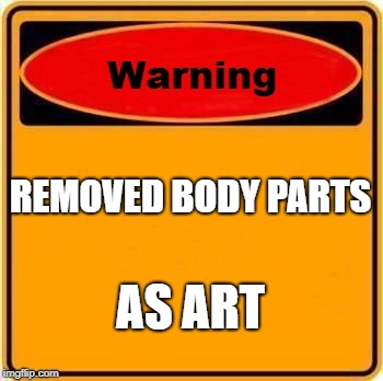 Warning Sign Meme | REMOVED BODY PARTS; AS ART | image tagged in memes,warning sign | made w/ Imgflip meme maker