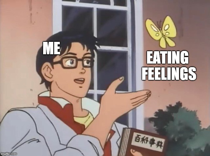 Is this a bird? | EATING FEELINGS; ME | image tagged in is this a bird | made w/ Imgflip meme maker