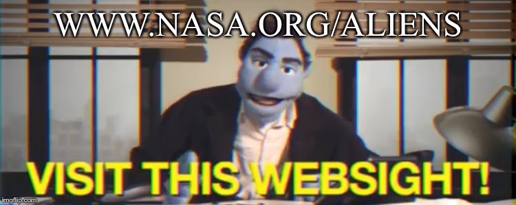 Visit this WebSIGHT | WWW.NASA.ORG/ALIENS | image tagged in visit this website | made w/ Imgflip meme maker