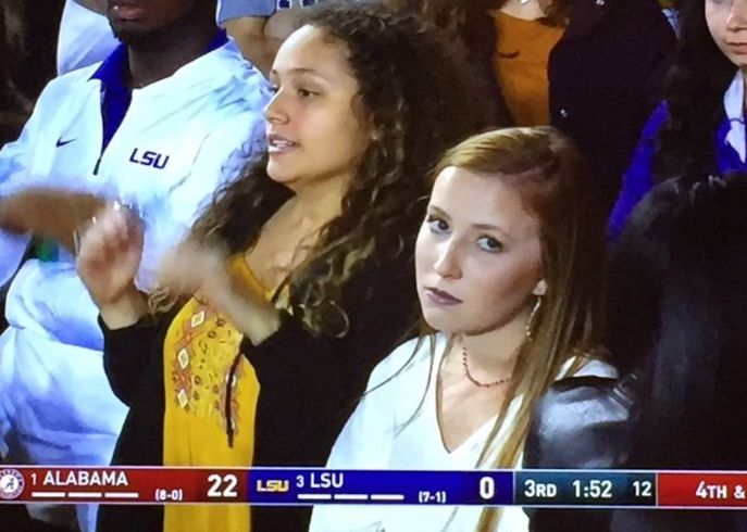 LSU Annoyed Girl Blank Meme Template