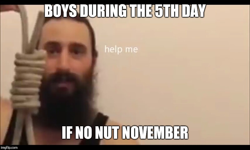 BOYS DURING THE 5TH DAY; IF NO NUT NOVEMBER | image tagged in november,nut | made w/ Imgflip meme maker