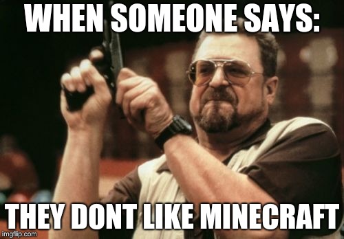 Am I The Only One Around Here Meme | WHEN SOMEONE SAYS:; THEY DONT LIKE MINECRAFT | image tagged in memes,am i the only one around here | made w/ Imgflip meme maker