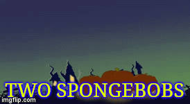 Who lives in a pineapple | TWO SPONGEBOBS | image tagged in gifs,comics/cartoons,funny memes | made w/ Imgflip video-to-gif maker