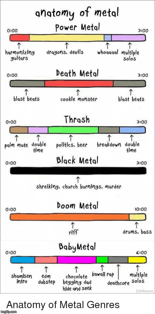 Anatomy of Metal Genres | image tagged in metal genres | made w/ Imgflip meme maker