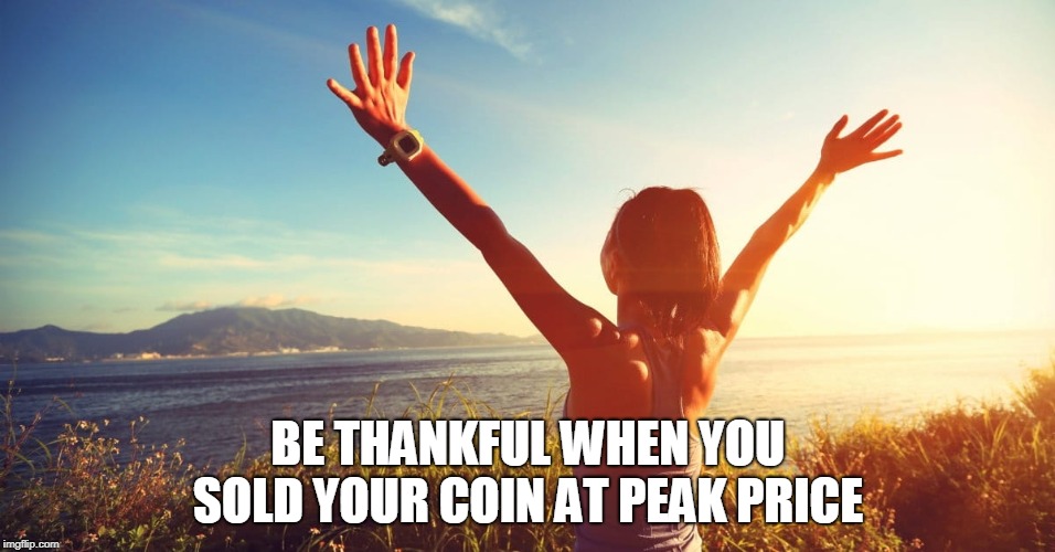 BE THANKFUL WHEN YOU SOLD YOUR COIN AT PEAK PRICE | made w/ Imgflip meme maker