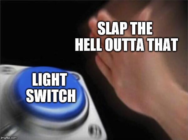 Blank Nut Button Meme | SLAP THE HELL OUTTA THAT LIGHT SWITCH | image tagged in memes,blank nut button | made w/ Imgflip meme maker
