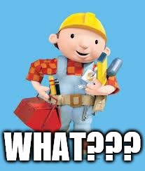 Bob the builder | WHAT??? | image tagged in bob the builder | made w/ Imgflip meme maker