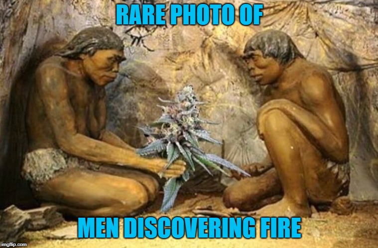 Since the dawn of civilization... | RARE PHOTO OF; MEN DISCOVERING FIRE | image tagged in cavemen,memes,discovering fire,funny,marijuana | made w/ Imgflip meme maker