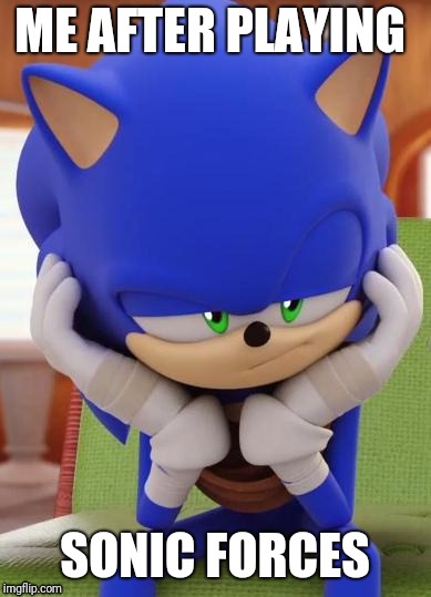 Disappointed Sonic | ME AFTER PLAYING; SONIC FORCES | image tagged in disappointed sonic | made w/ Imgflip meme maker