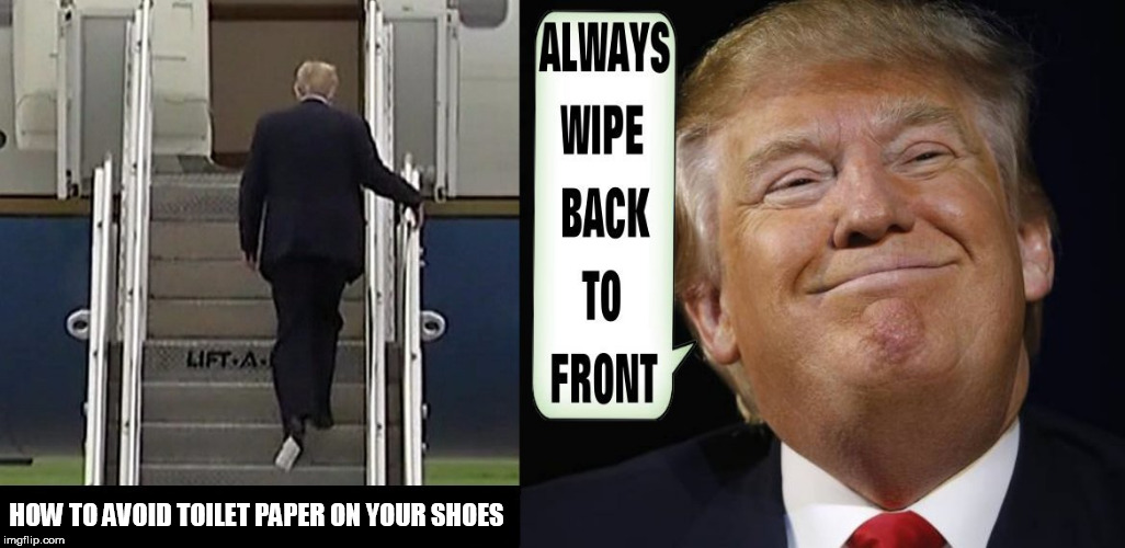 HOW TO AVOID TOILET PAPER ON YOUR SHOES | image tagged in toilet paper,trump toilet paper,donald trump the clown,advice,trump supporters,trump is an asshole | made w/ Imgflip meme maker
