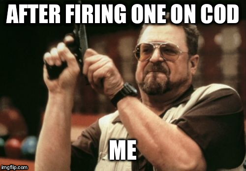Am I The Only One Around Here | AFTER FIRING ONE ON COD; ME | image tagged in memes,am i the only one around here | made w/ Imgflip meme maker