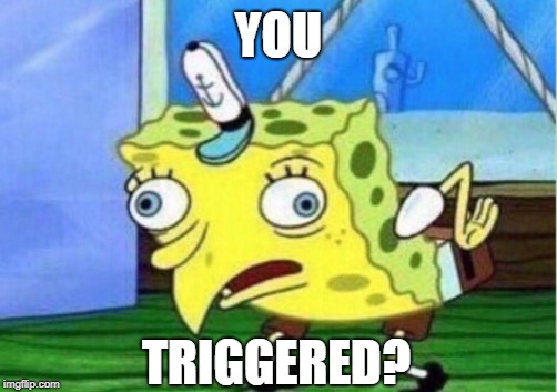 Mocking Spongebob Meme | YOU TRIGGERED? | image tagged in memes,mocking spongebob | made w/ Imgflip meme maker