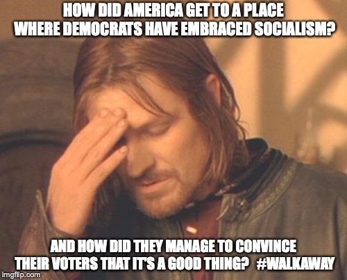Frustrated Boromir Meme | HOW DID AMERICA GET TO A PLACE WHERE DEMOCRATS HAVE EMBRACED SOCIALISM? AND HOW DID THEY MANAGE TO CONVINCE THEIR VOTERS THAT IT'S A GOOD THING? 
 #WALKAWAY | image tagged in memes,frustrated boromir | made w/ Imgflip meme maker