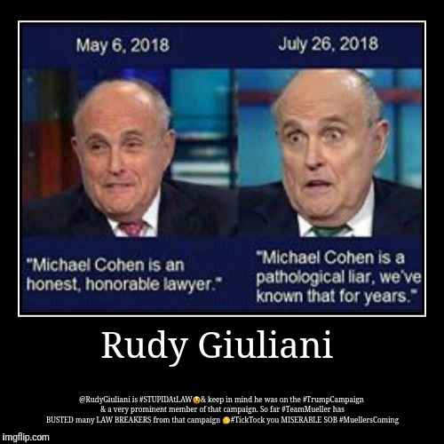 Rudy Giuliani | @RudyGiuliani is #STUPIDAtLAW | image tagged in funny,demotivationals | made w/ Imgflip demotivational maker