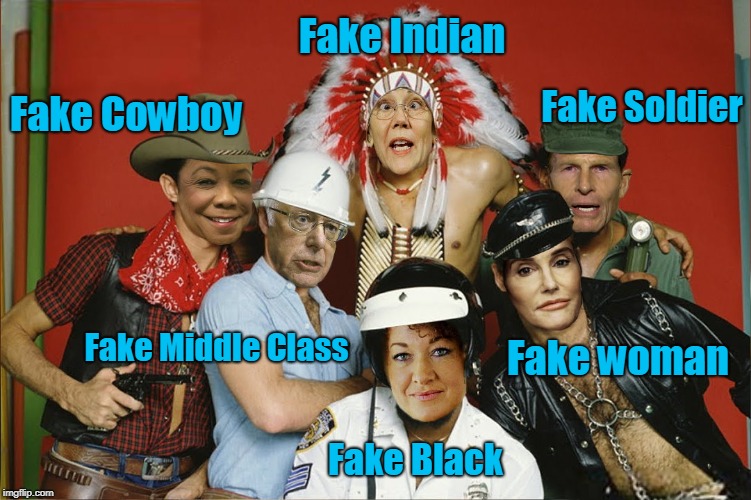 Young man, are you listening to me? I said, young man, what do you want to be?  | Fake Indian; Fake Soldier; Fake Cowboy; Fake Middle Class; Fake woman; Fake Black | image tagged in funny,democrats,dnc,village people,ymca | made w/ Imgflip meme maker