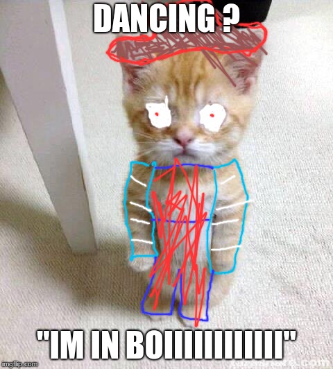 Cute Cat Meme | DANCING ? "IM IN BOIIIIIIIIIIII" | image tagged in memes,cute cat | made w/ Imgflip meme maker