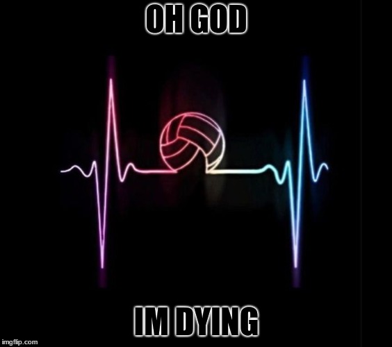 Volleyball heartbeat | OH GOD; IM DYING | image tagged in volleyball heartbeat | made w/ Imgflip meme maker