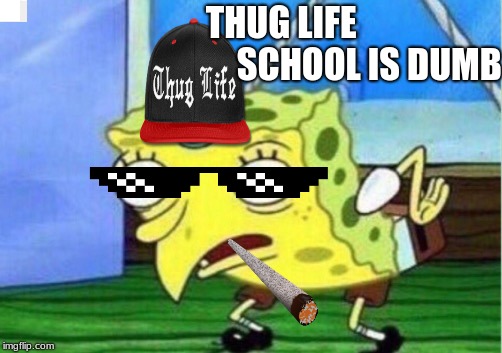 school is dumb | THUG LIFE
                                          SCHOOL IS DUMB | image tagged in thug life | made w/ Imgflip meme maker