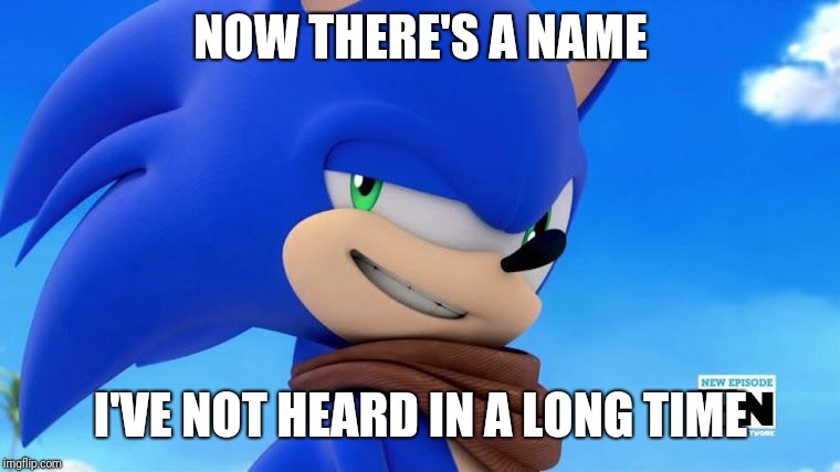 Sonic Meme | NOW THERE'S A NAME I'VE NOT HEARD IN A LONG TIME | image tagged in sonic meme | made w/ Imgflip meme maker