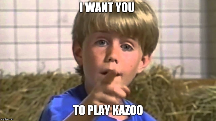 Kazoo Kid | I WANT YOU; TO PLAY KAZOO | image tagged in kazoo kid | made w/ Imgflip meme maker