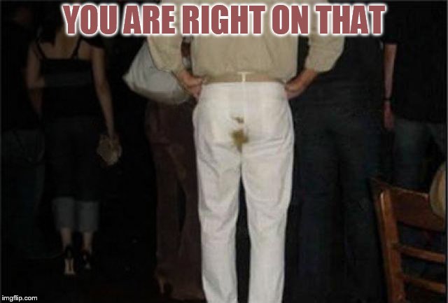 Poop Pants | YOU ARE RIGHT ON THAT | image tagged in poop pants | made w/ Imgflip meme maker