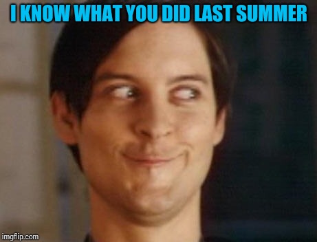 Spiderman Peter Parker Meme | I KNOW WHAT YOU DID LAST SUMMER | image tagged in memes,spiderman peter parker | made w/ Imgflip meme maker